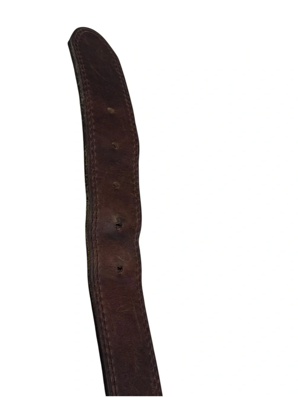 Red Wing Brown Leather Belt Size 44 Solid Brass